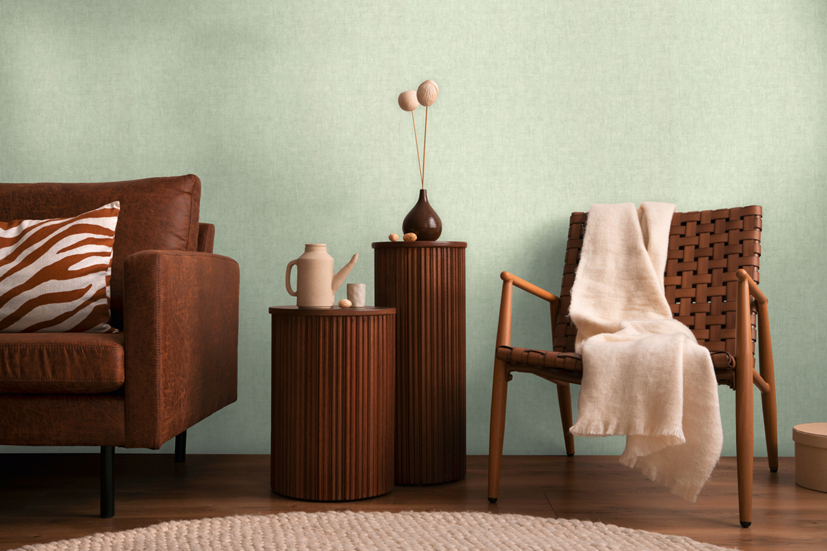 Papier peint Uni Béton vert froid métallisé - Cosmoliving d'A.S. Création AMB3 | Réf. AS-791099