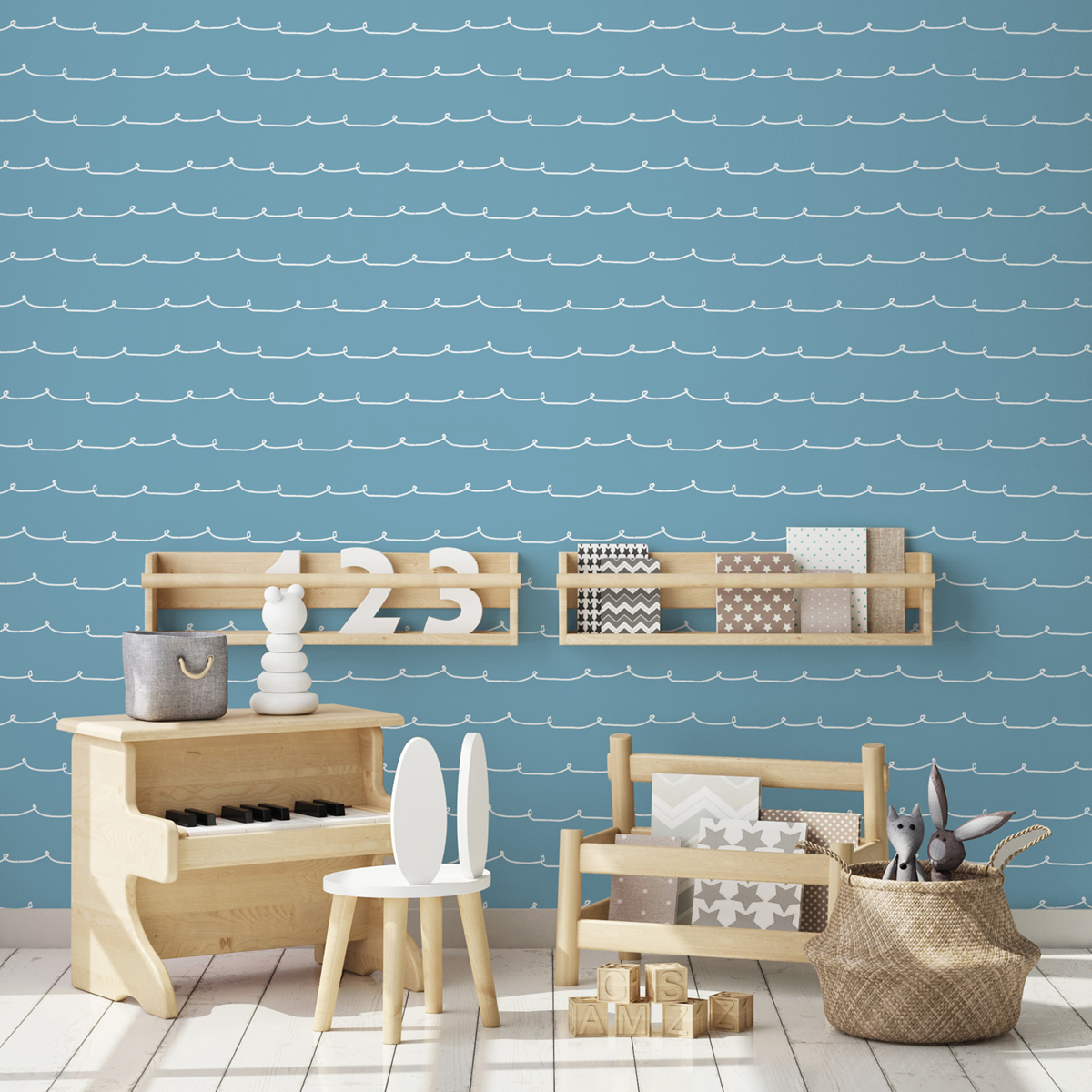 Papier peint Ligne Vague Contemporain bleu - Imagine de Lutèce AMB2 | Réf. LTC-DL27572