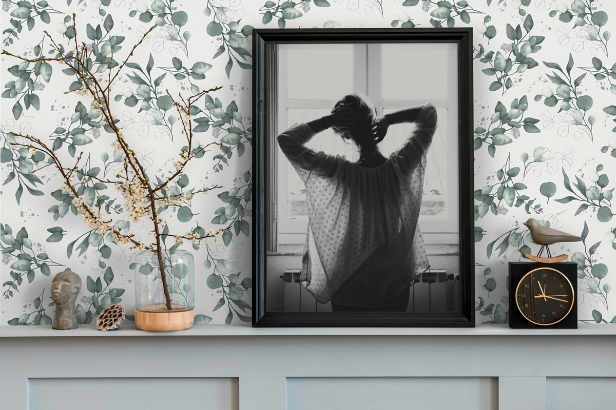 Papier peint Douce Nature vert argenté - Pure Elegance d'A.S. Création AMB3 | Réf. AS-397682