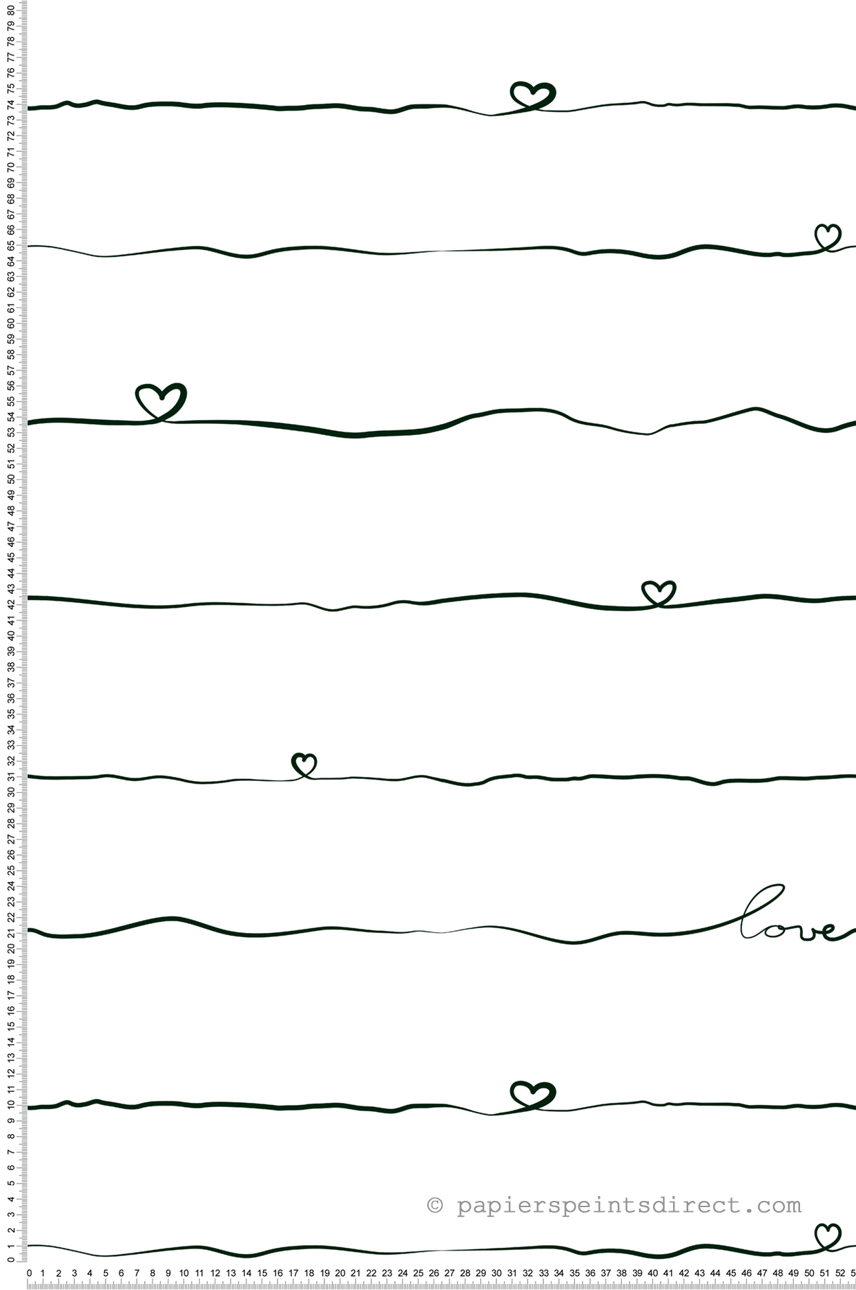 Papier peint enfant Rayures Love noir et blanc - Little Love d'A.S. Création | Réf. SP15686