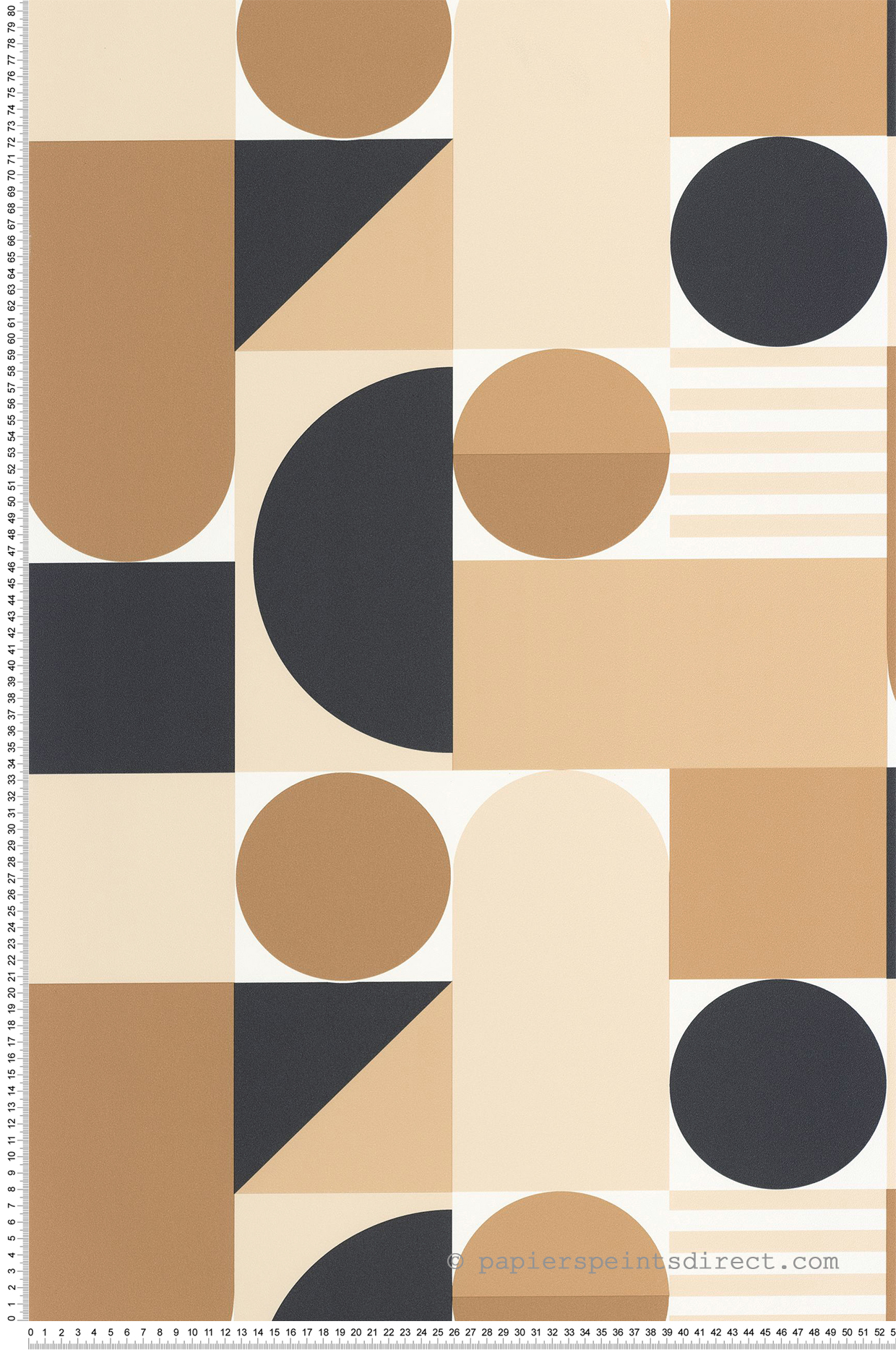 Papier peint Géométrique Limit noir camel - Outlines de Casélio | Réf. OTLS105052154