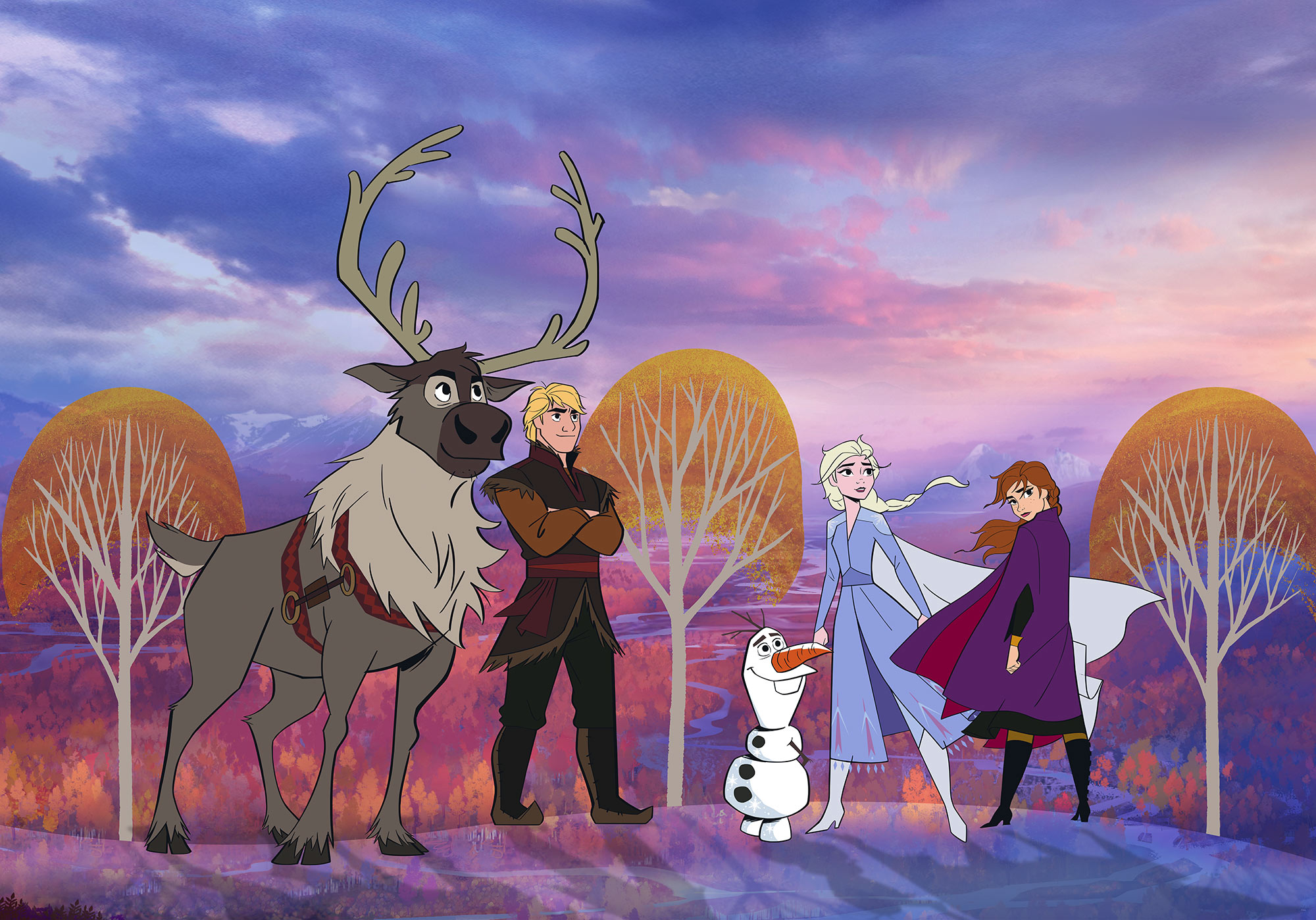 Papier peint enfant Disney Reine des Neiges 2 Autumn Forest - Papier peint Panoramique Komar