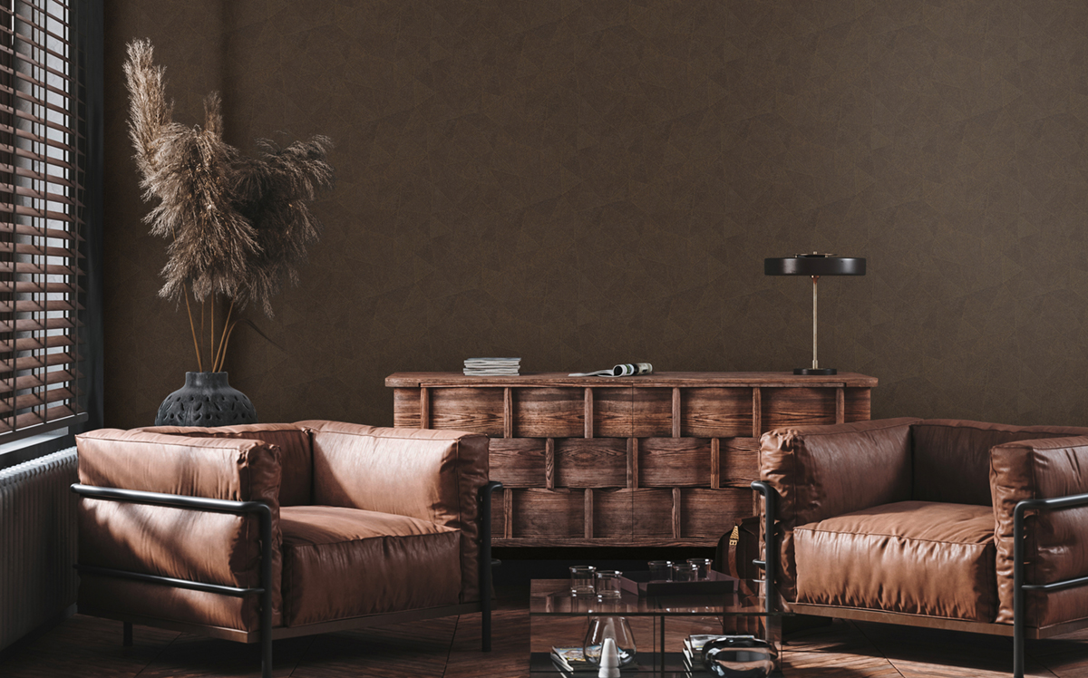 Papier peint Triangle Texture Bali ébène - Metropolitan Stories 3 d'A.S. Création | Réf. AS-391294