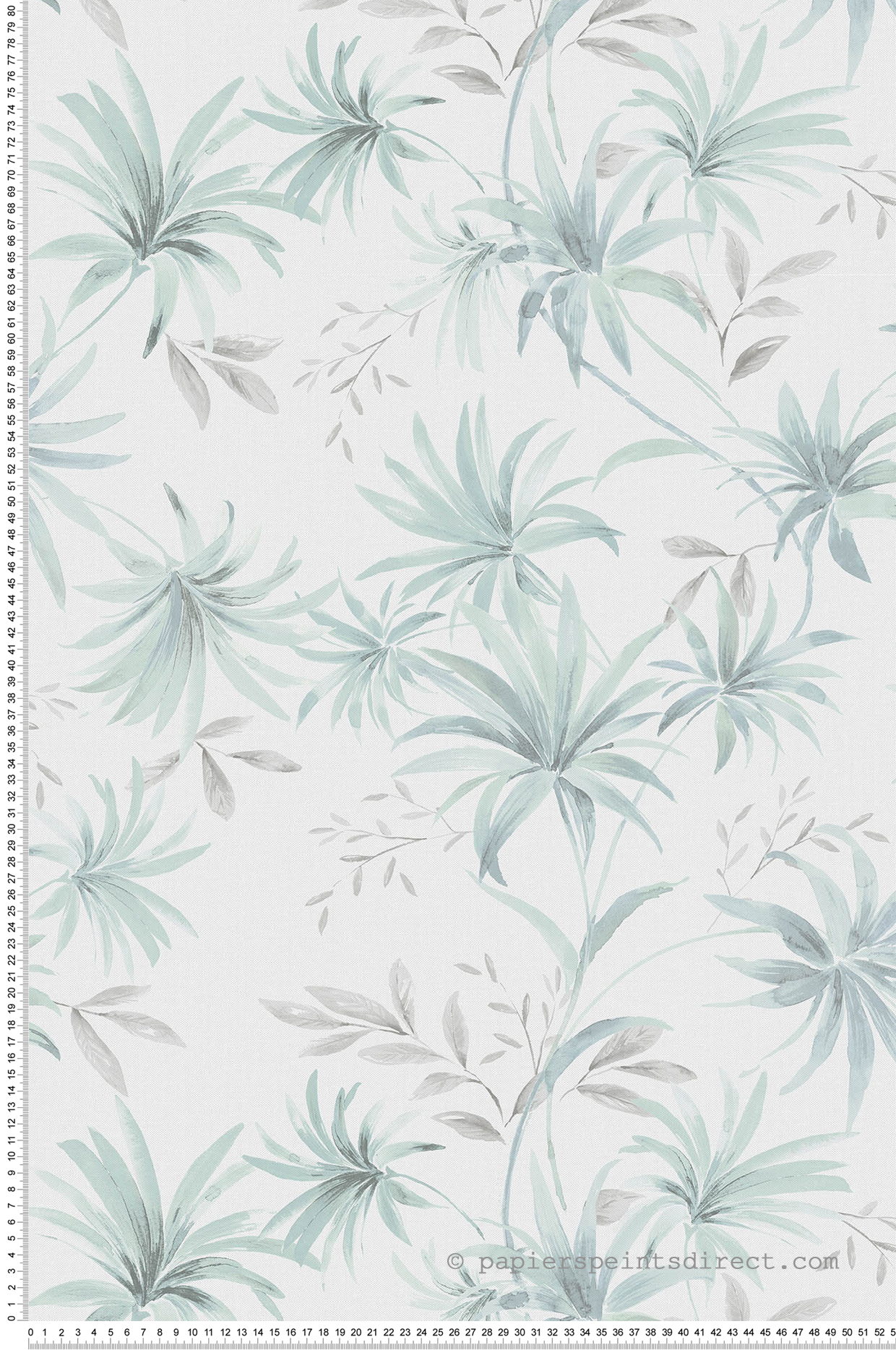 Papier peint Palme Parapluie turquoise gris - Fidji de Lutèce | Réf. LTC-8502-3