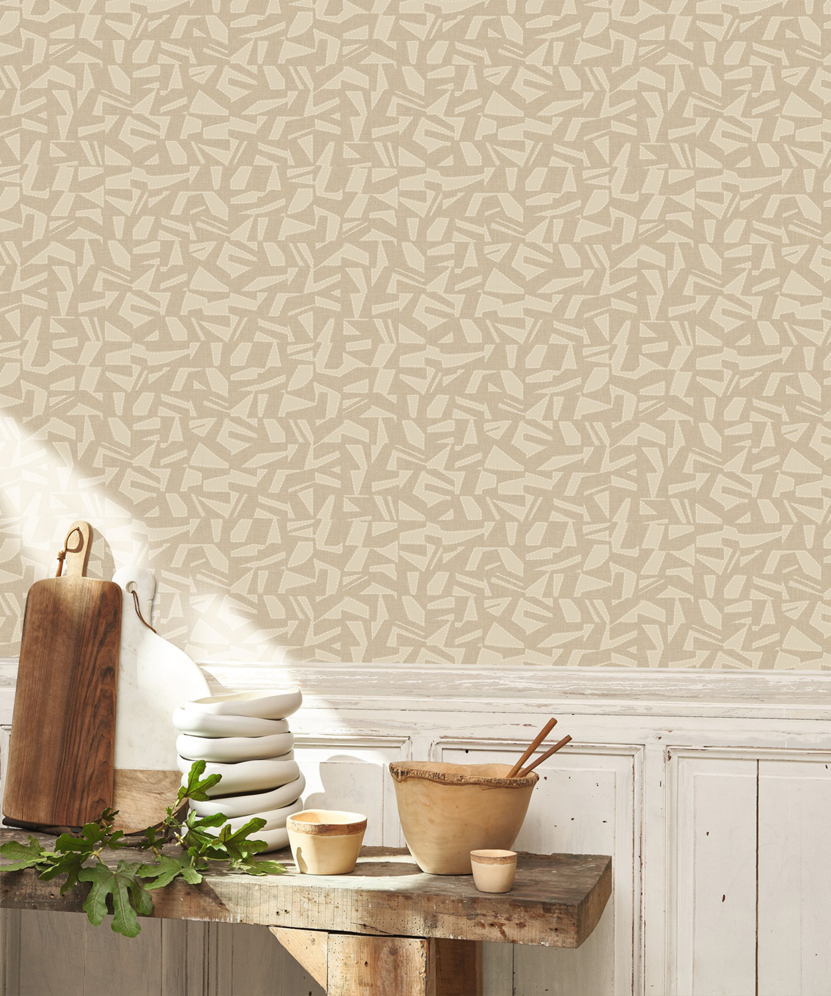 Papier peint Graphique Textile Sanara beige - Matera de Casadéco | Réf. MATA201151391