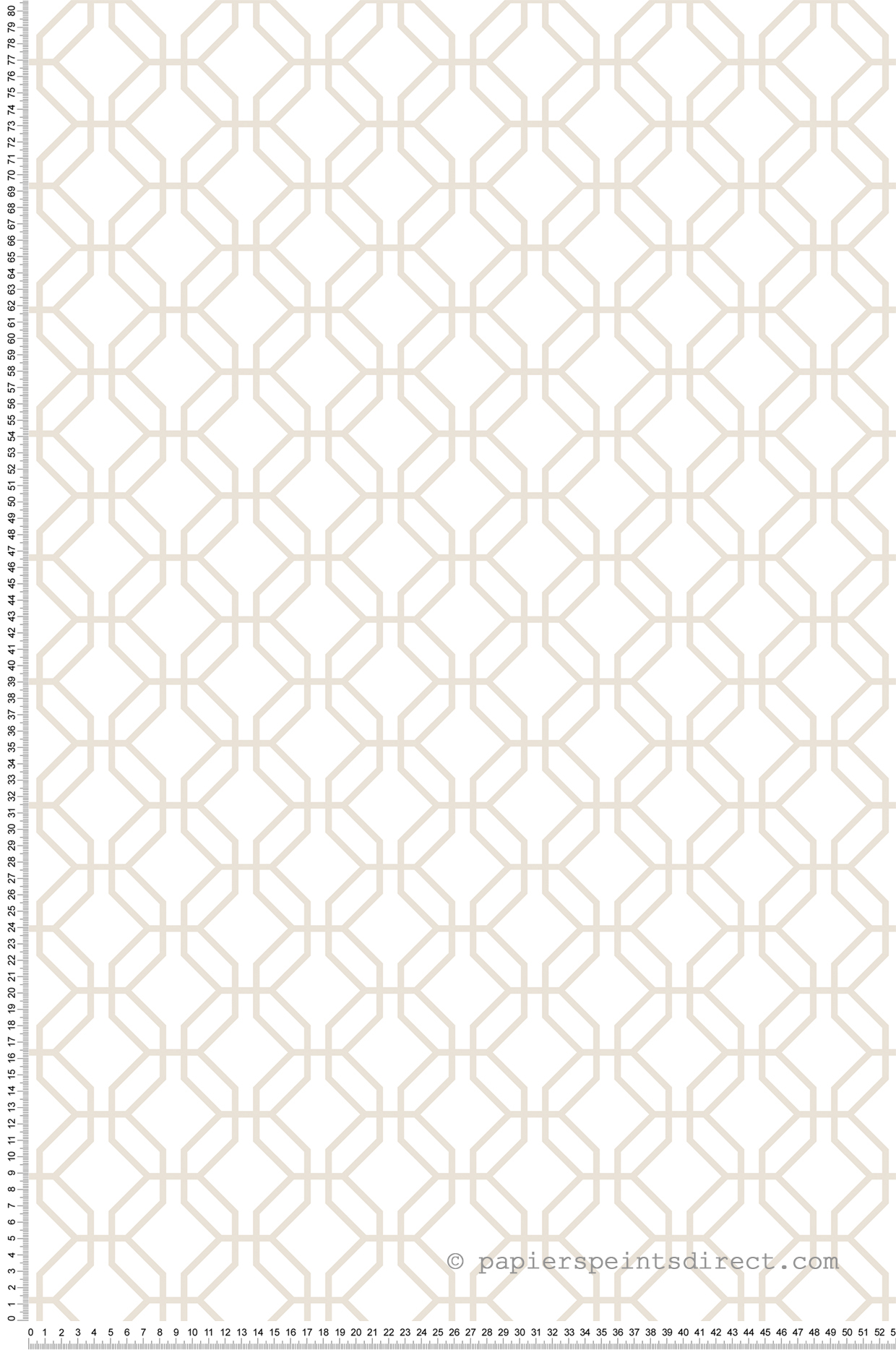 Papier peint Claustra Hexagone crème blanc - Jardin Secret de Lutèce | Réf. LTC-G78529