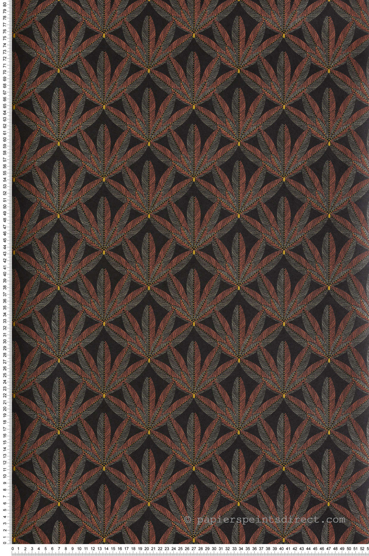 Papier peint Palme Graphique Plume terracotta - Havana de Masureel | Réf. MAS-HAV701