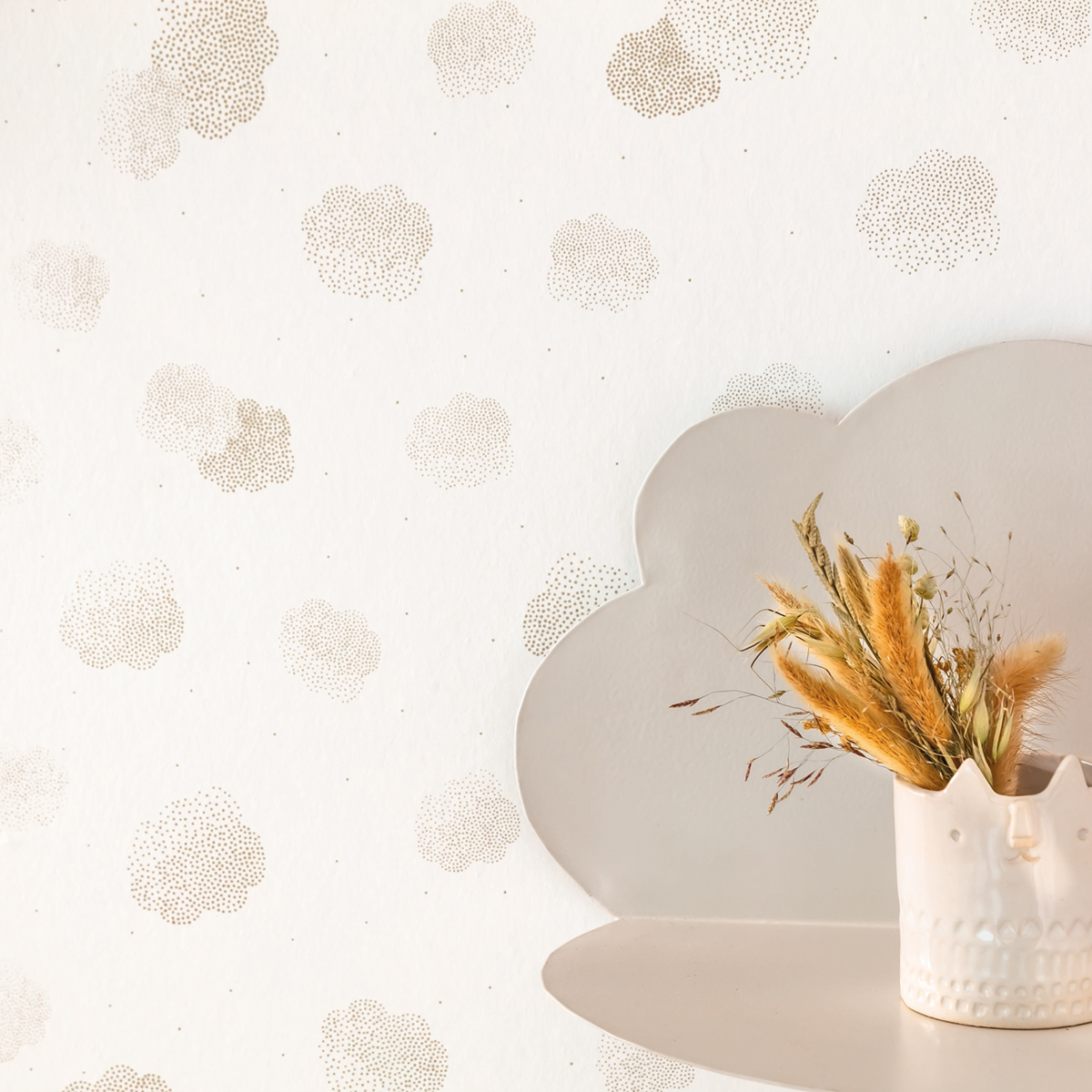 Papier peint enfant Nuages Rêve doré - Girl Power de Casélio | Réf. GPR100852223