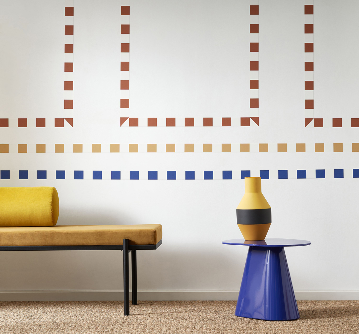 Galon Carré Alterné Rythmique terracotta - Galons et Frises de Casadéco | Réf. GAFR200432432