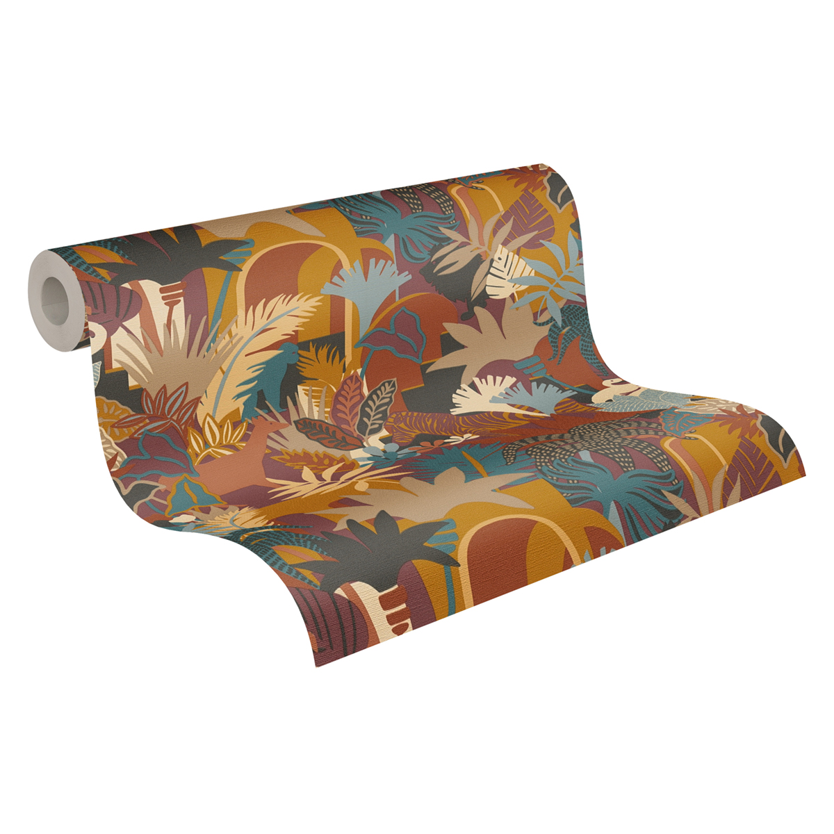 Papier peint Animaux Tropical Forest prune jaune - Antigua d'A.S. Création AMB2 | Réf. SP15952