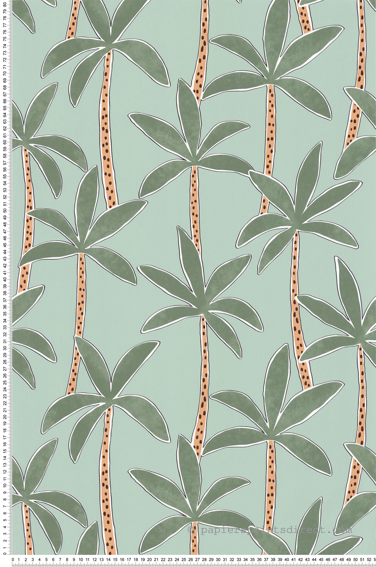 Papier peint Palmier Se Balancer menthe - Autour du Monde de Casélio | Réf. ADM103517012