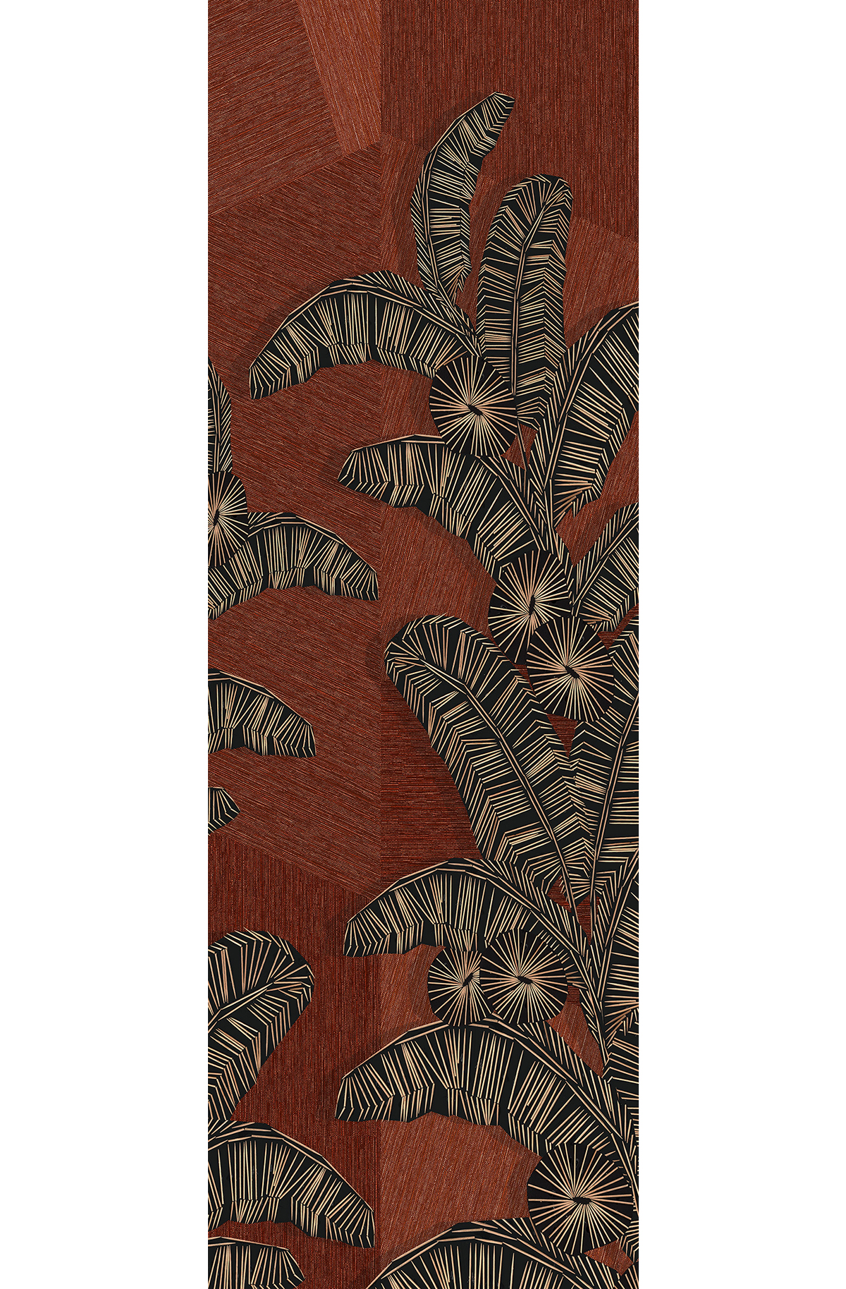 Papier peint panoramique Palme Graphique Yucatan brique - C H260 - Amani de Masureel | Réf. MAS-DGAMA2033-260