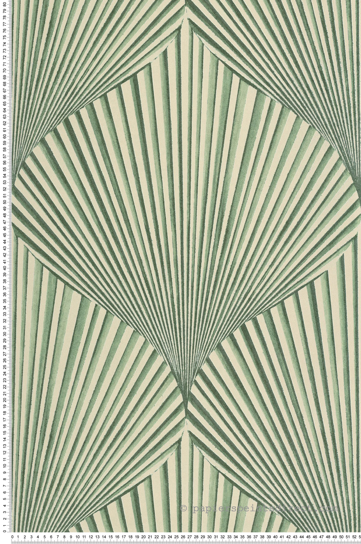 Papier peint Feuille Coquillage Semiramis vert beige - Babylone de Casadéco | Réf. BBLN89767533