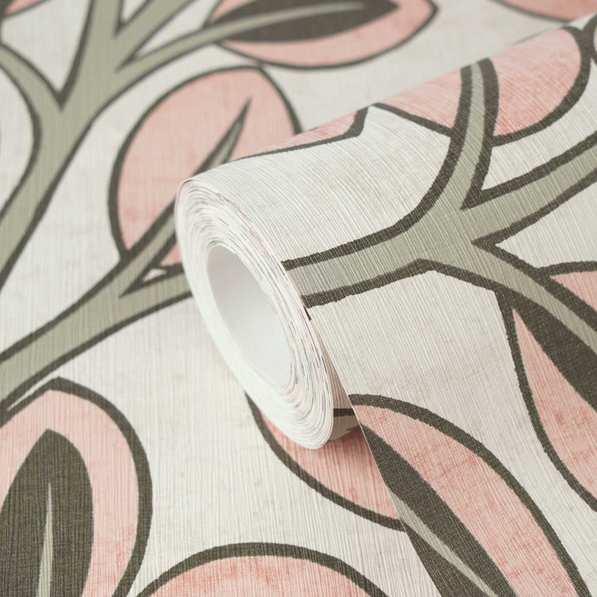 Papier peint Feuille d'Arbre Graphique saumon vert - Nordic Feeling d'A.S. Création ZOOM | Réf. AS-791502