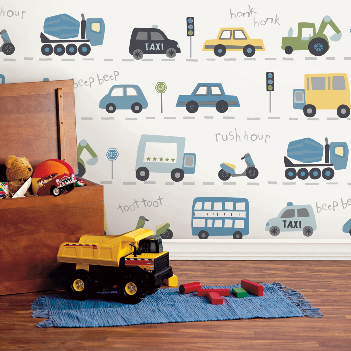 Papier peint Voiture Enfant bleu - Imagine de Lutèce | Réf. LTC-DL27594