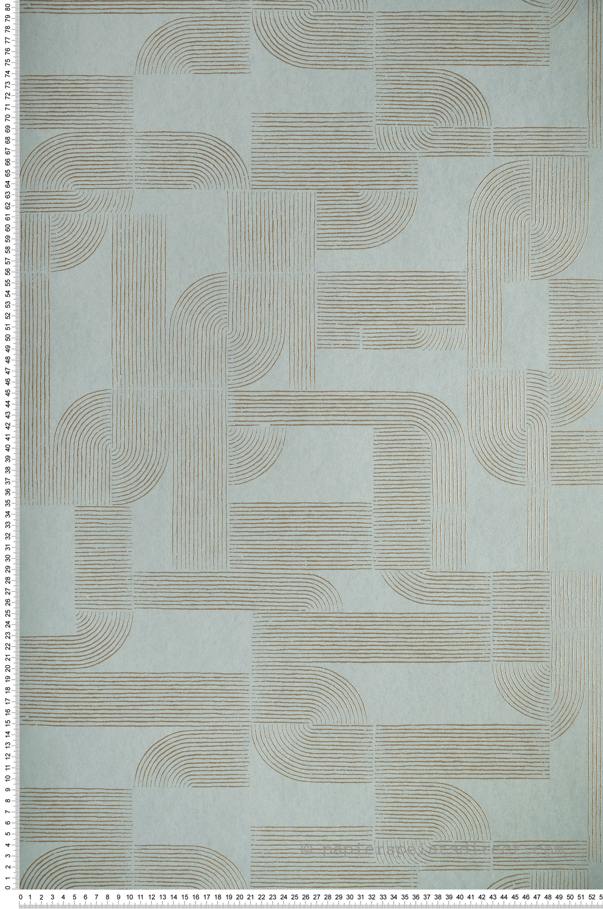 Papier peint Graphique Hector vert opaline doré - Square Jasmin de Casamance | Réf. CAS-75701426