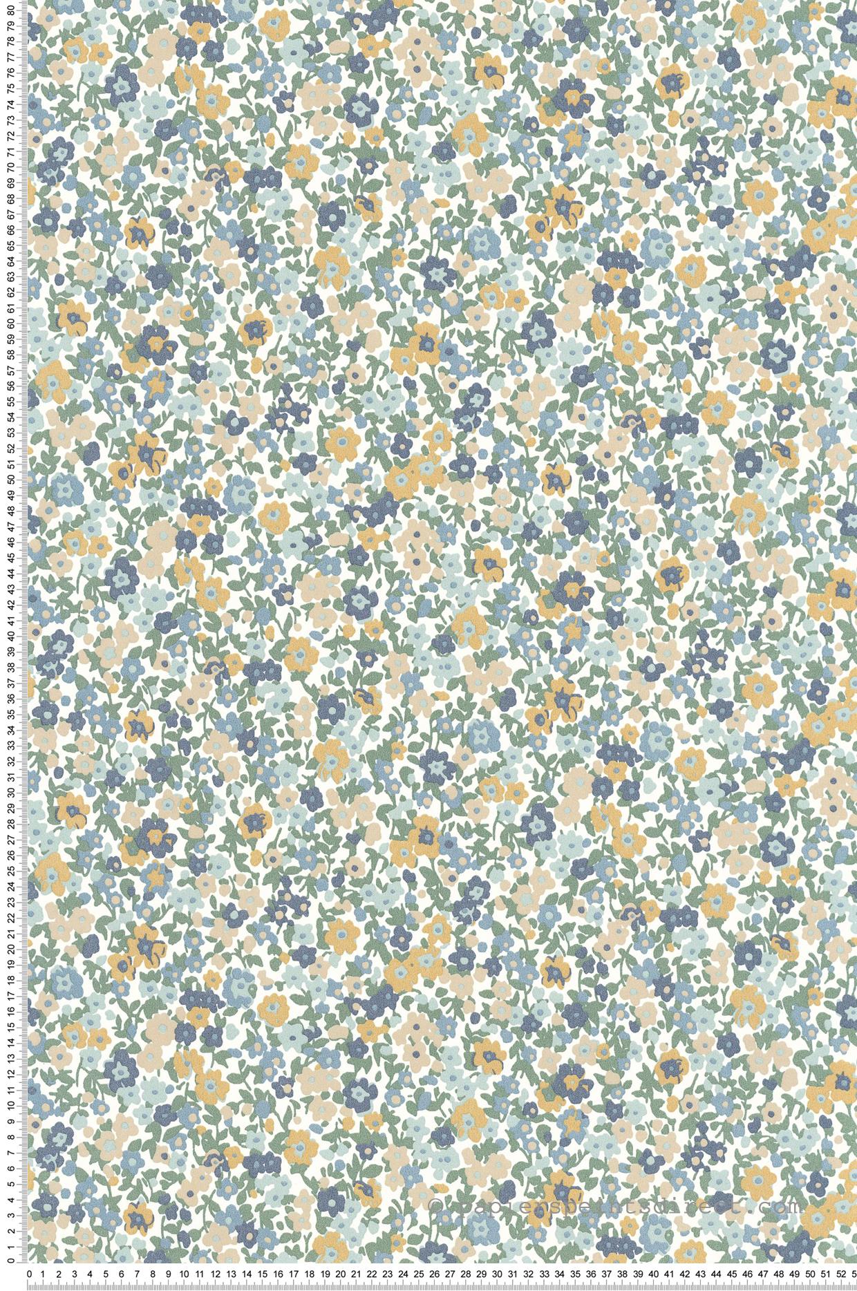 Papier peint Liberty Pansy bleu jaune - Flower Market de Casadéco | Réf. FLOM89216329