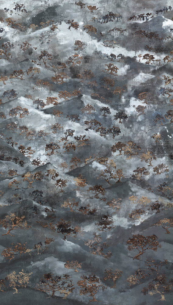 Papier peint panoramique Arbres Montagnes bleu gris - The Wall 2 d'A.S. Création | Réf. AS-392591