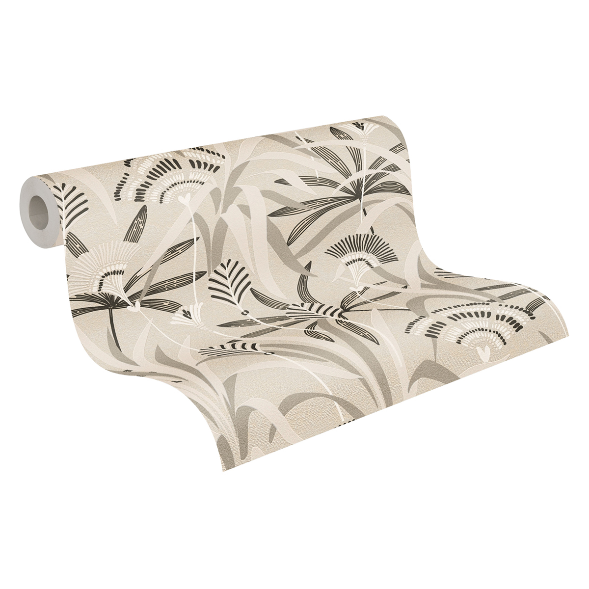 Papier peint Végétal Fleuri 1900 grège argenté - French Affair d'A.S. Création ROLL | Réf. AS-399361