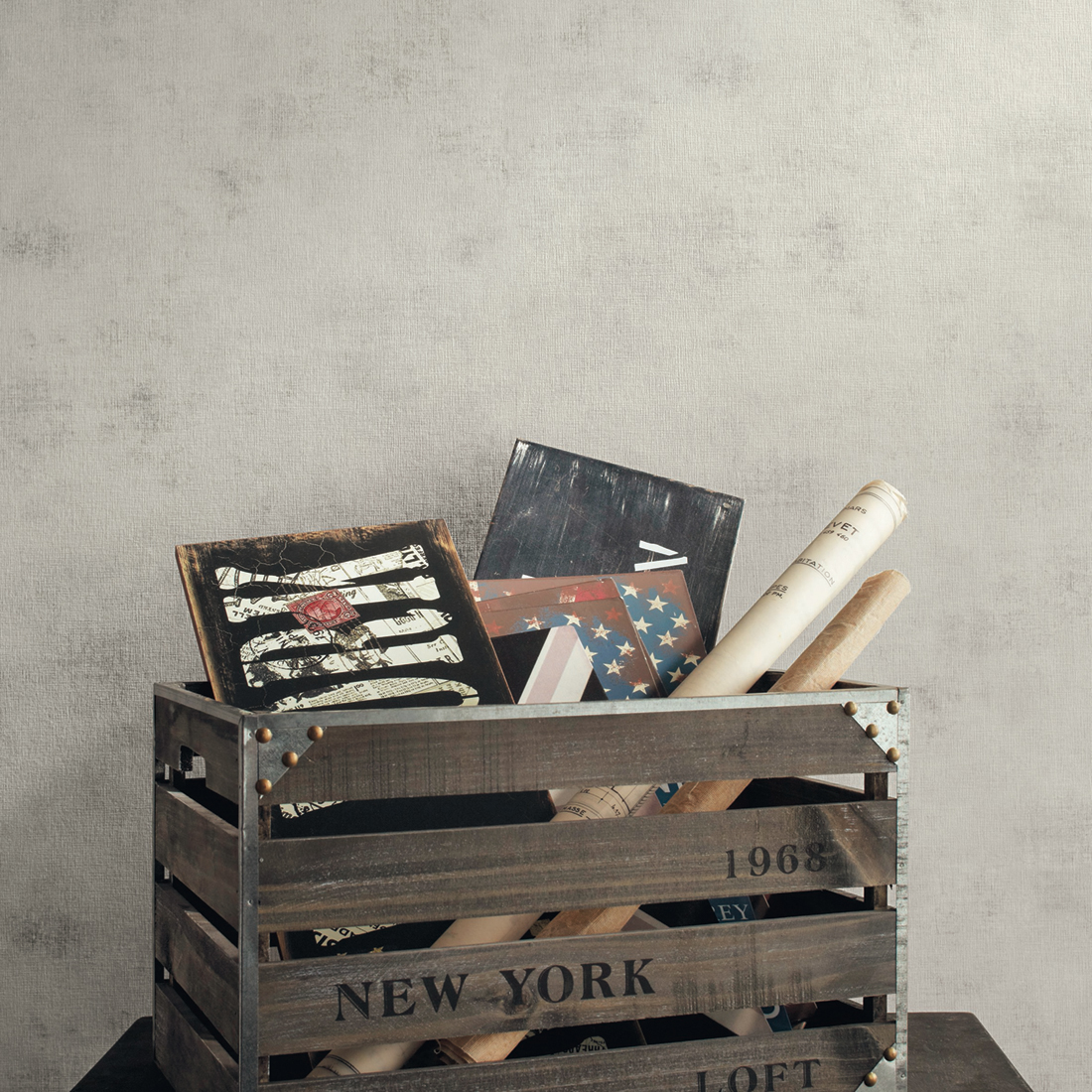 Papier peint Faux uni Gris perle - Telas de Casélio | Réf. TELA66629095