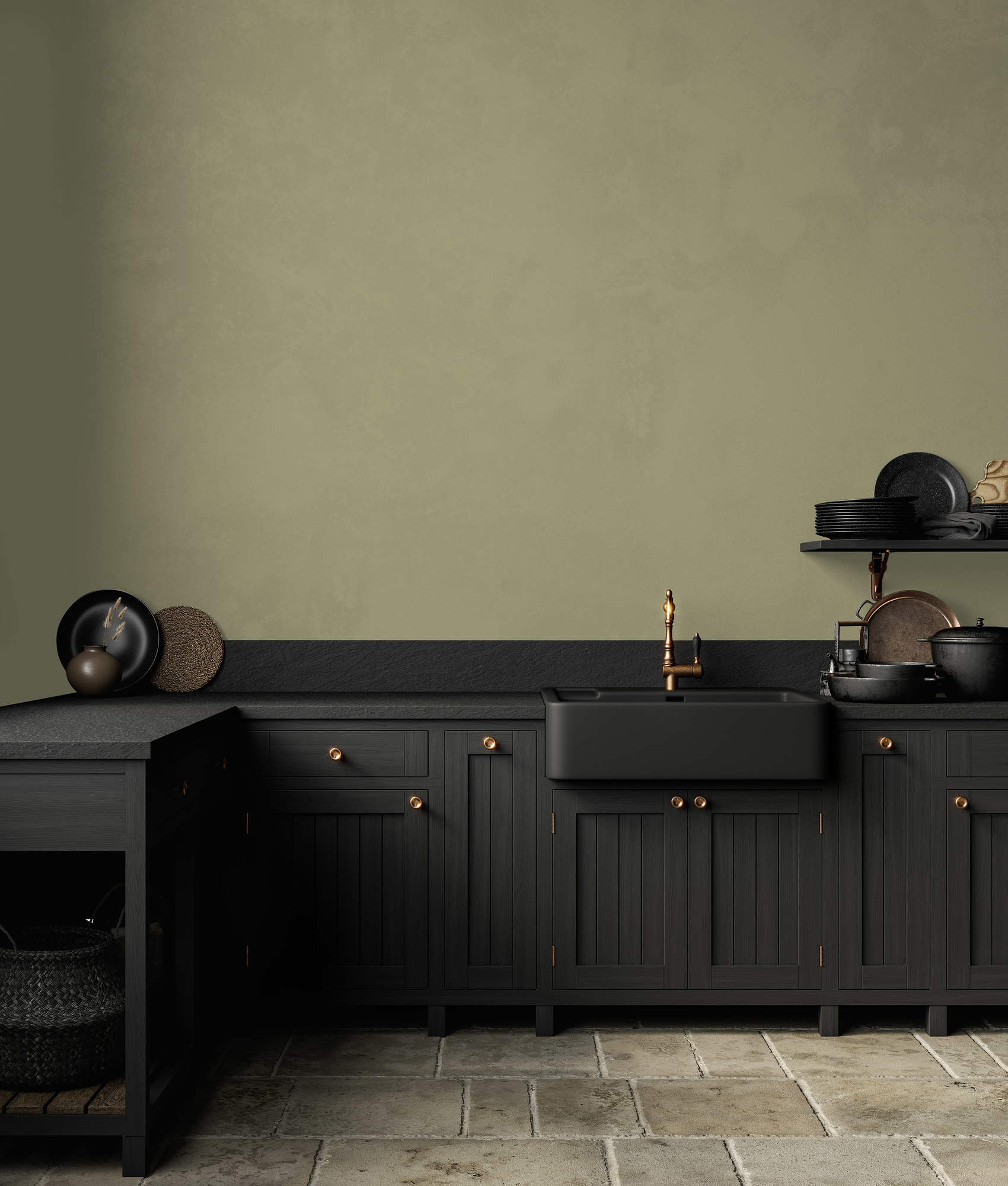 Photo numéro 2 d'une pièce avec un mur peint avec la peinture  Puro vert gentle lime  - c6008