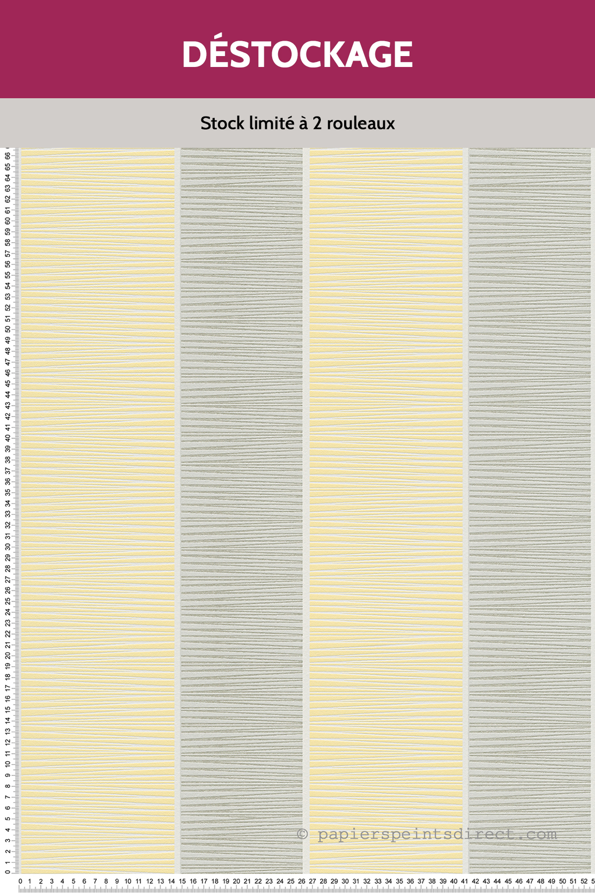 Papier Peint Destockage - Rayures zigzags jaune et gris - Schoner Wohnen 9
