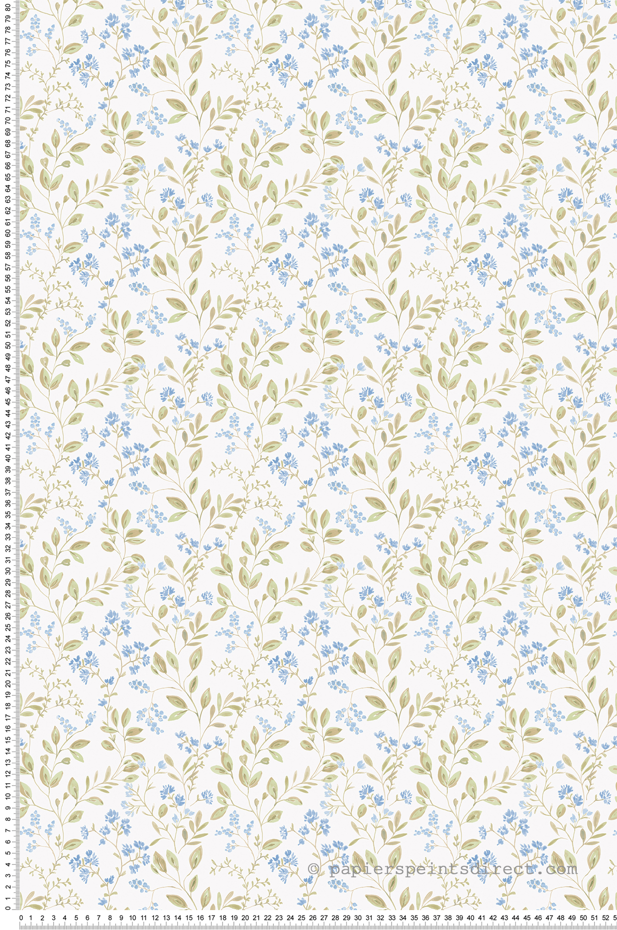 Papier peint Feuillage Printanier bleu vert - Cuisine Fraicheur 6 de Lutèce | Réf. LTC-G45455