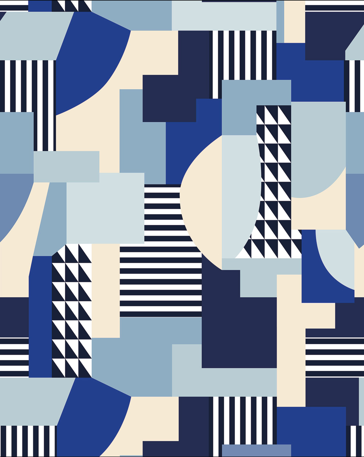 Papier peint panoramique Pop Electricity bleu électrique S - Outlines de Casélio | Réf. OTLS105070605