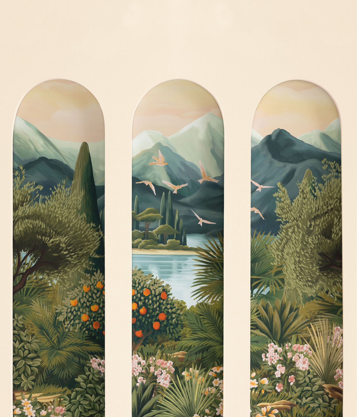 Papier peint panoramique Paysage Naturel Arche vert L 265X310 - Reliefs de Casélio | Réf. RLF106327239