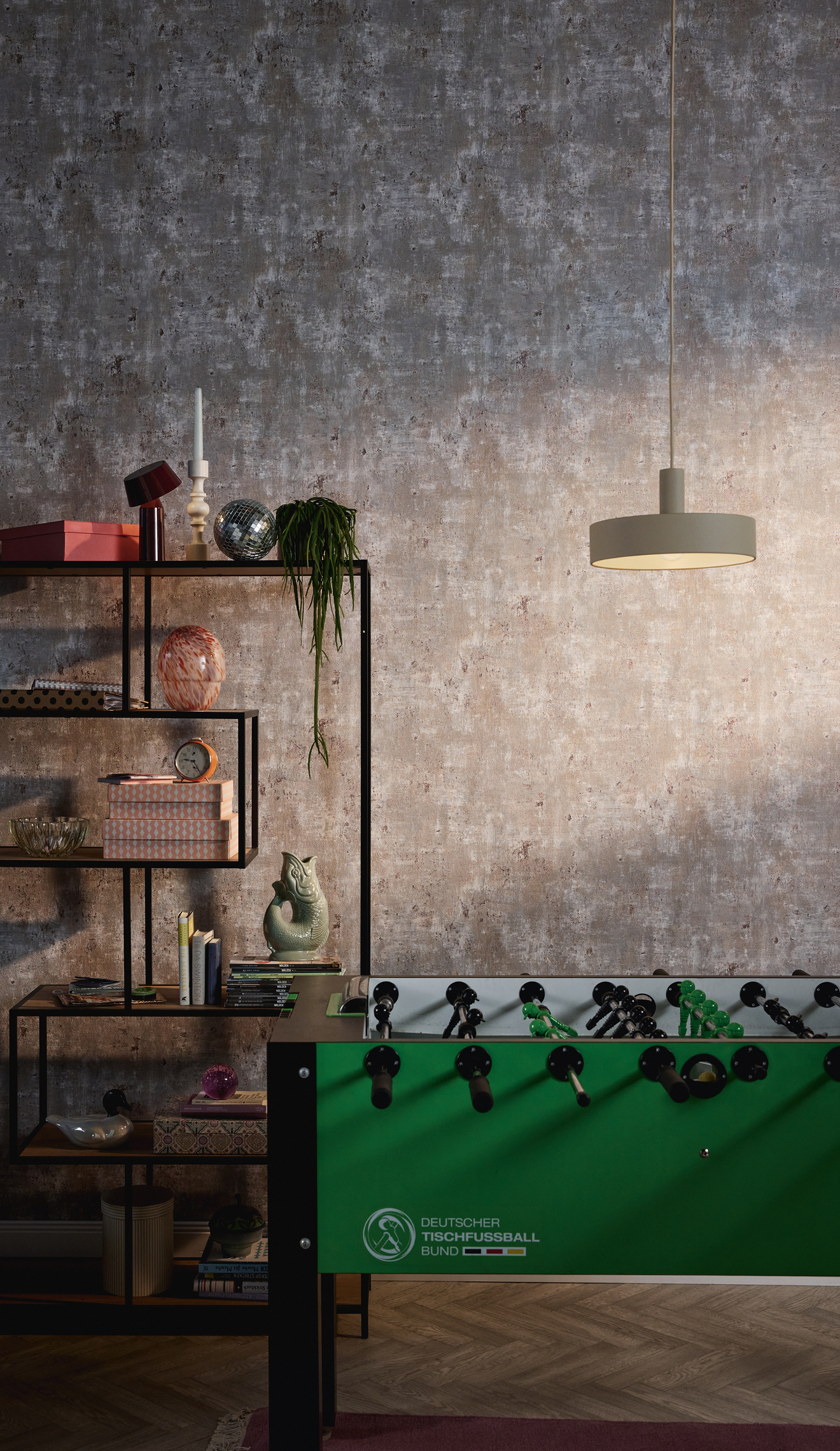 Papier peint Imitation Béton Industriel gris taupe cuivré - Stories of Life d'A.S. Création AMB2 | Réf. AS-396702