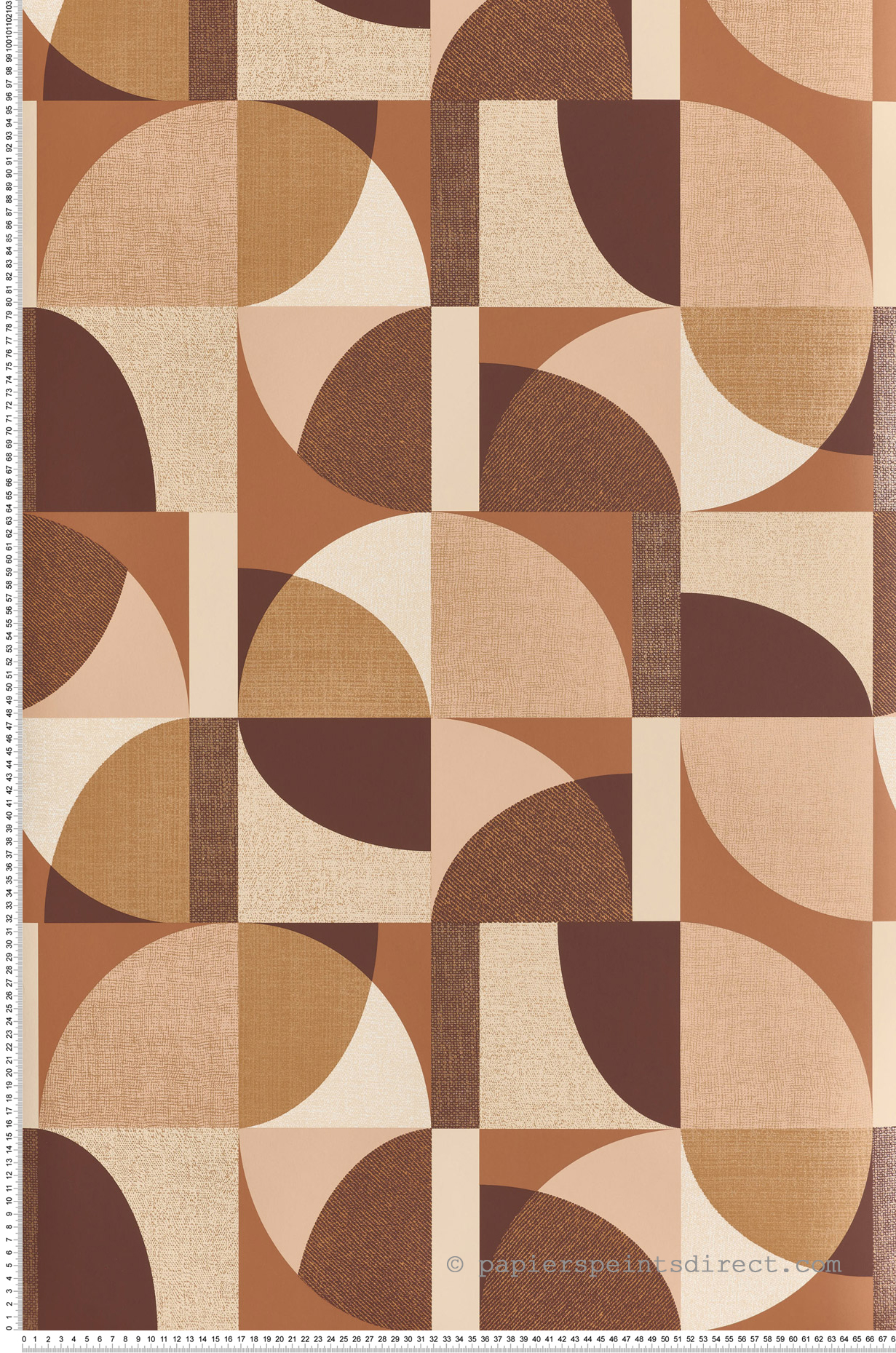 Papier peint Géométrie Barillet terracotta doré - Faubourg des Lumières de Casamance | Réf. CAS-76261018