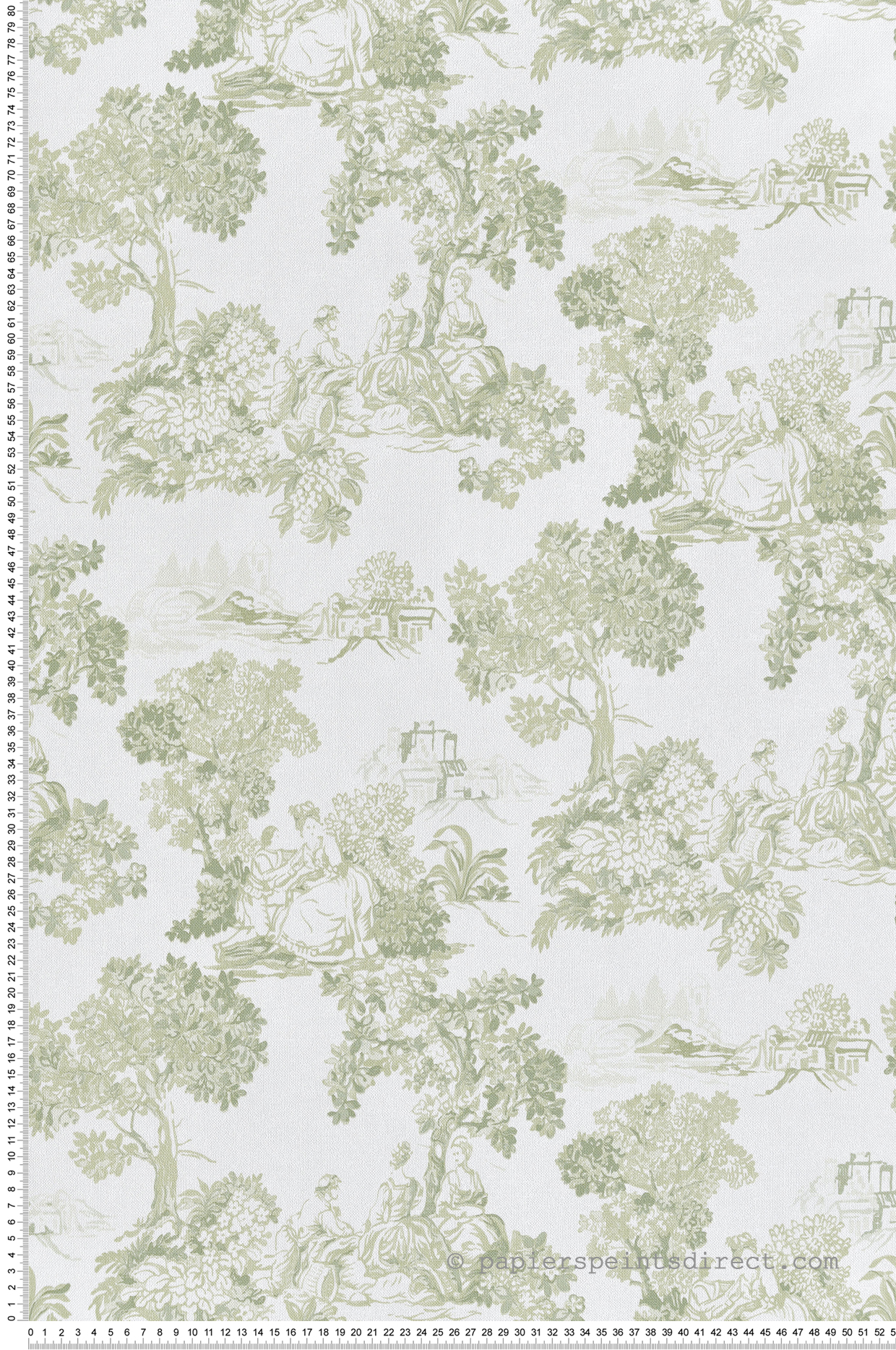 Papier peint Toile de Jouy Scène vert - Garden Party 2 de Montecolino | Réf. MC-8344