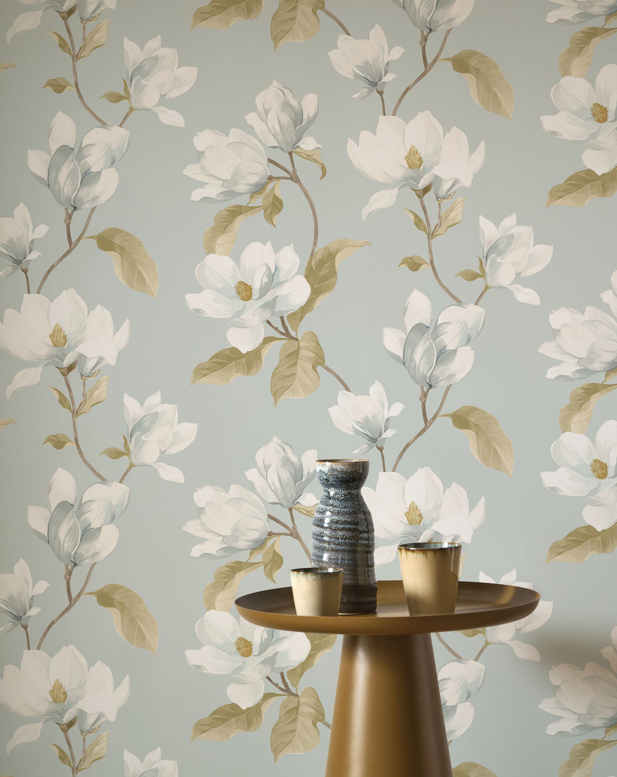 Papier peint Brume de Magnolia bleu doux - Le Beau Jardin de Casadéco | Réf. BJAR202546262