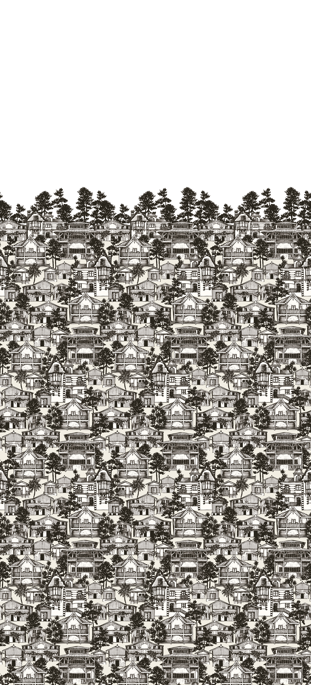 Papier peint panoramique Première ligne Grisaille - 3 lés - Isidore Leroy