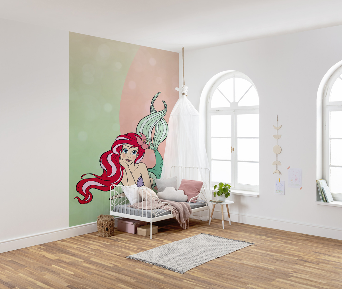 Papier peint enfant Disney La Petite Sirène Ariel Pastell - Papier peint Panoramique Komar