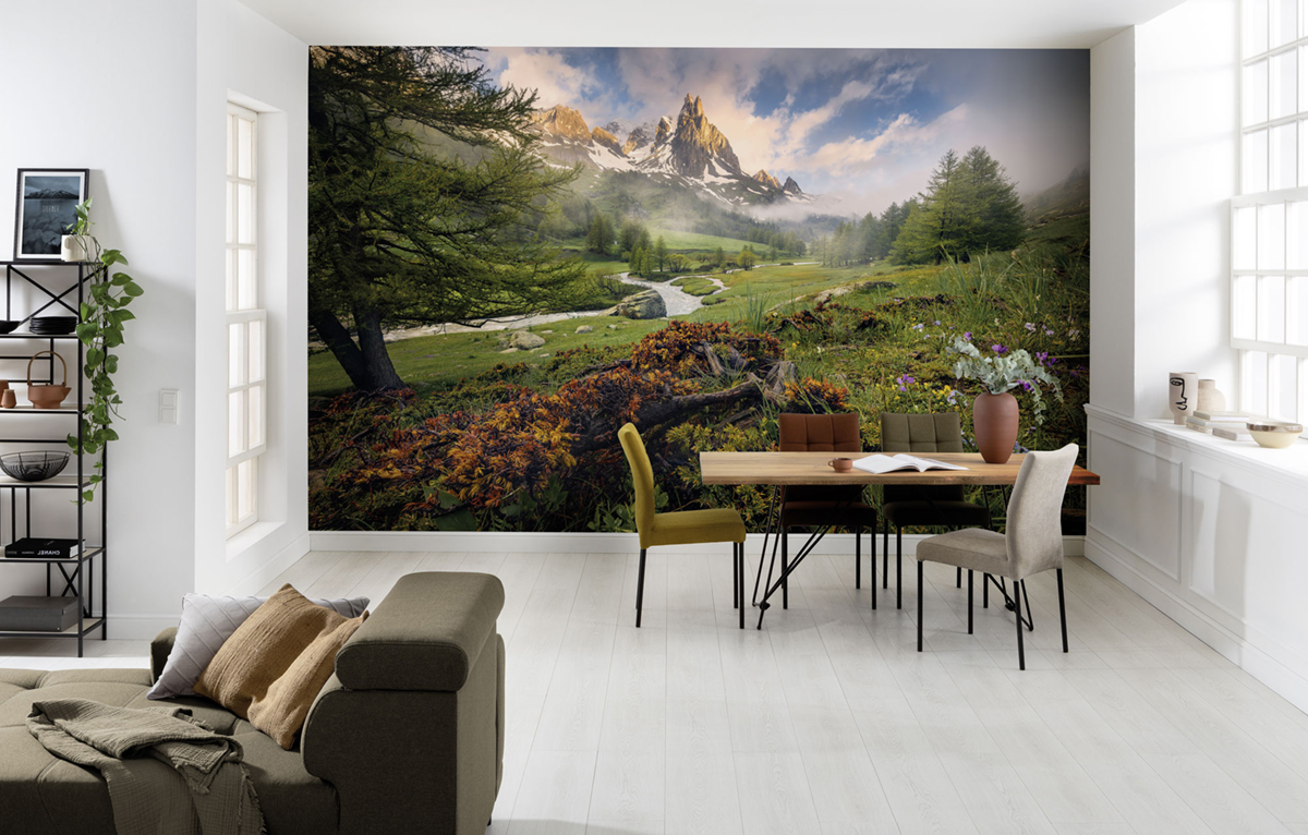 Papier peint panoramique Paysage Morning Walk - Papier peint Komar Colors