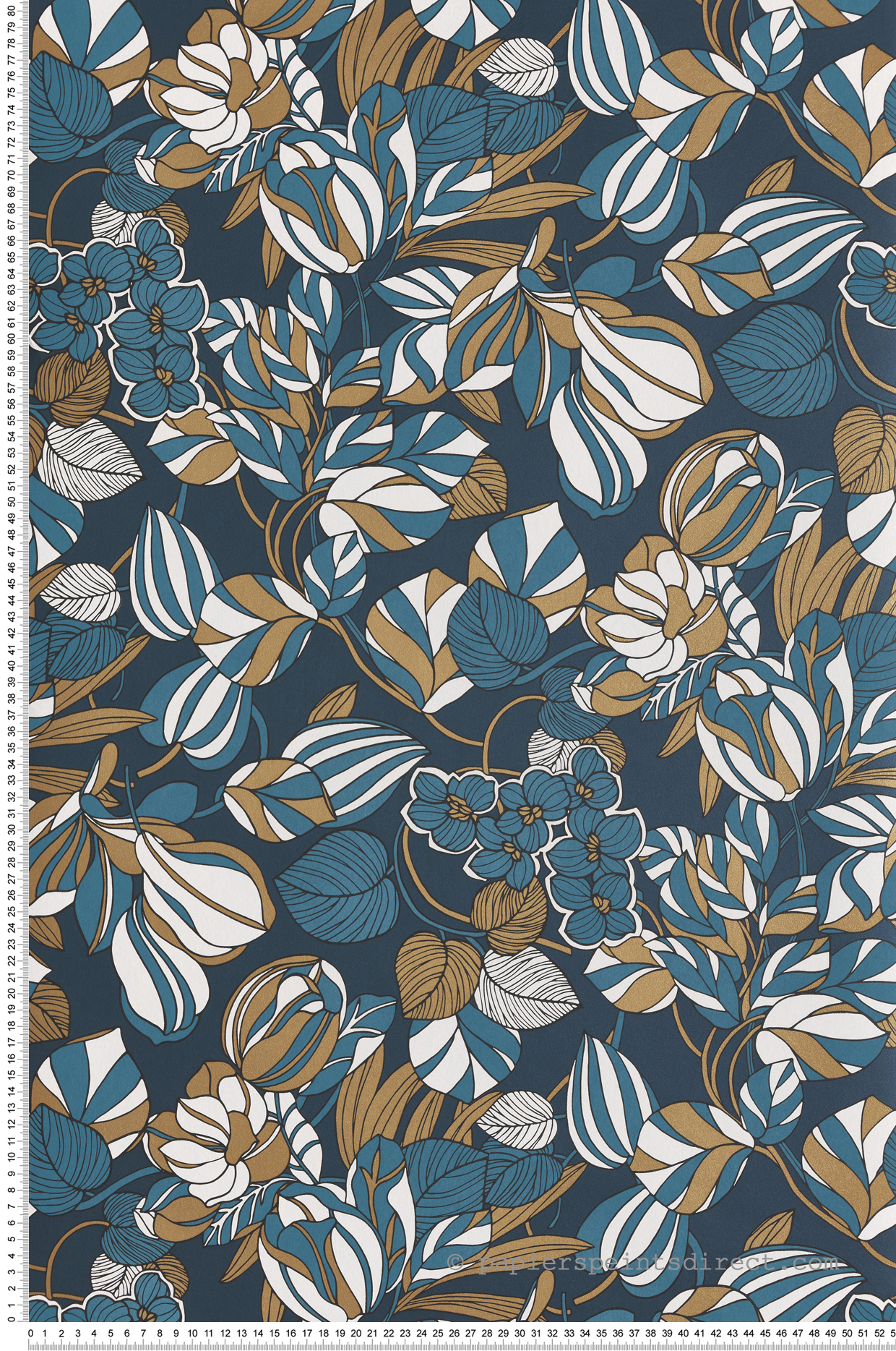 Papier peint Nature Tulipe bleu or - 1930 de Casadéco | Réf. MNCT85716306