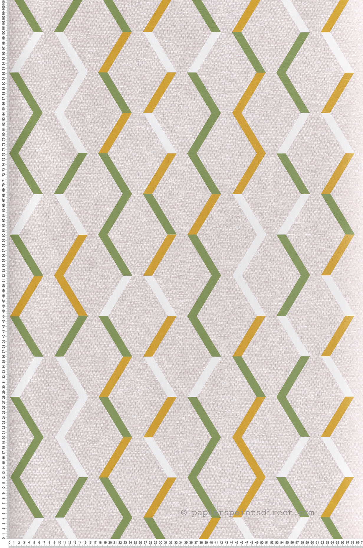 Papier peint Zigzag Graphique vert moutarde - Joy de Masureel | Réf. MAS-JOY002