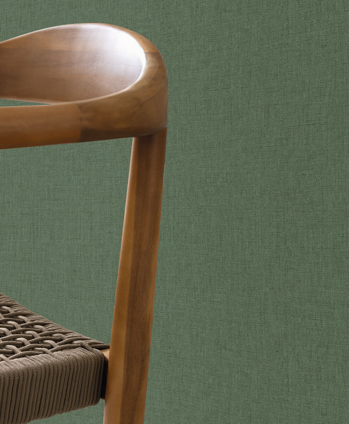 Papier peint Faux Uni Tissage vert sapin - Art of Botany de Casélio | Réf. AOB103227970