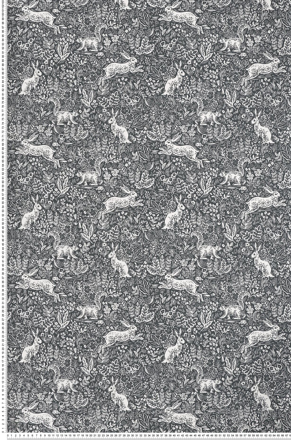 Papier peint Animaux Fable noir - Rifle Paper Co. d'Initiales | Réf. INI-RI5105