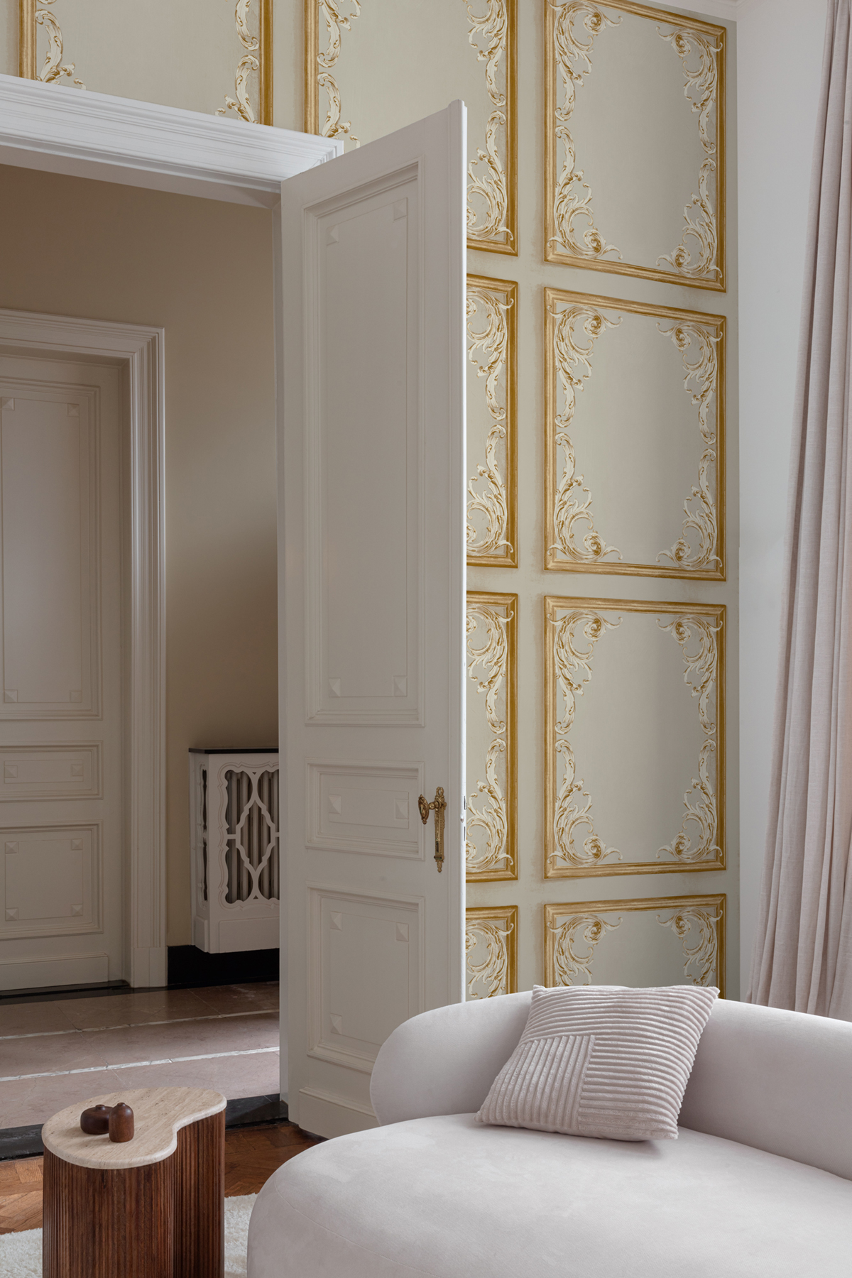 Papier peint Boiserie Dorure grège - Rêverie de Montecolino AMB2 | Réf. MC-IC1103