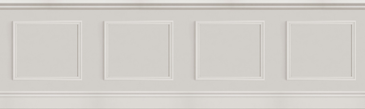 Papier peint Soubassement Bibliothèque Moulure Régulière grège - Galons et Frises de Casadéco AMB4| Réf. GAFR200461444