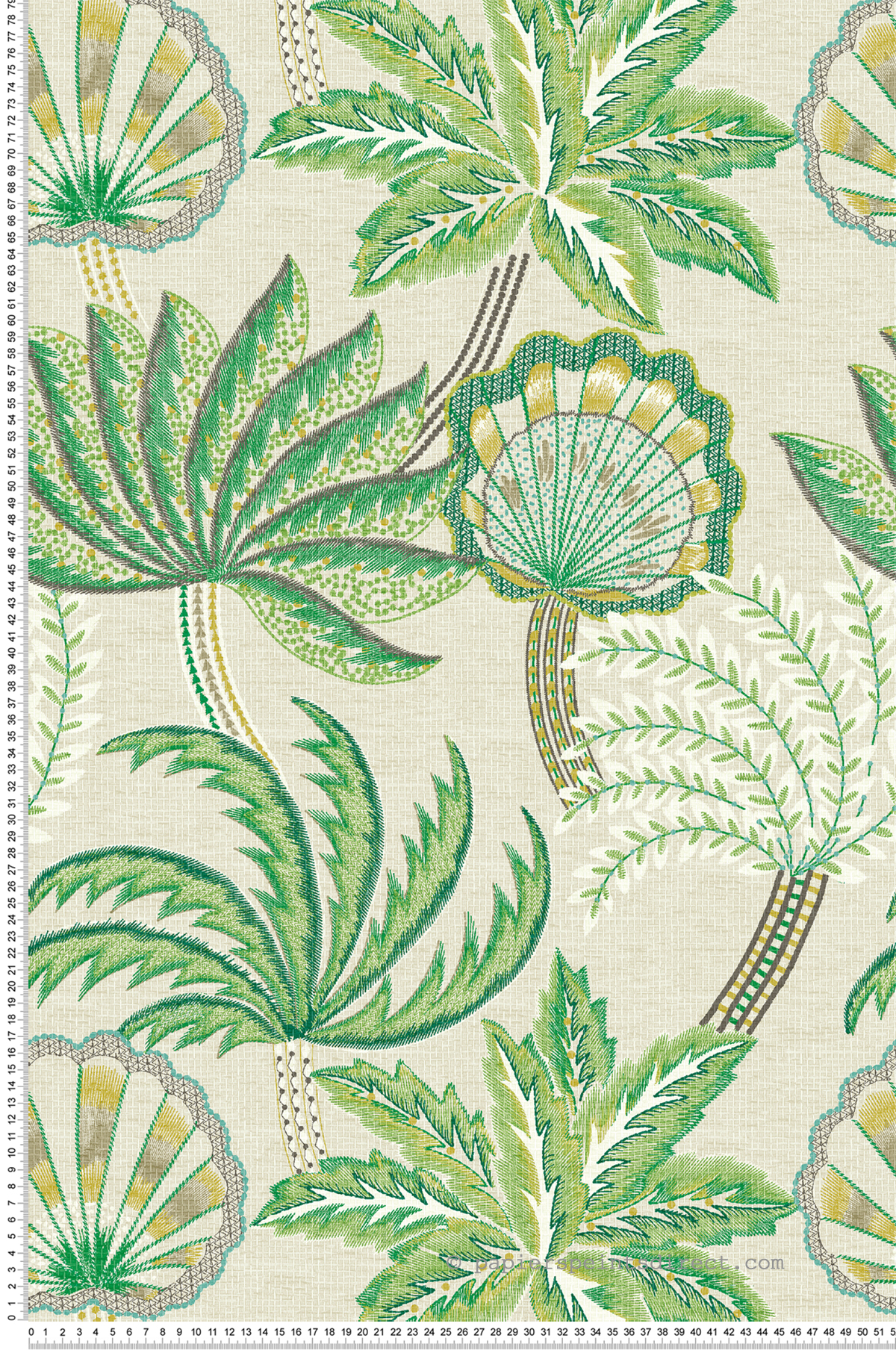 Papier peint Palmier Tropicale Ravenala vert - Irisa d'Osborne & Little | Réf. OSB-W7857-02