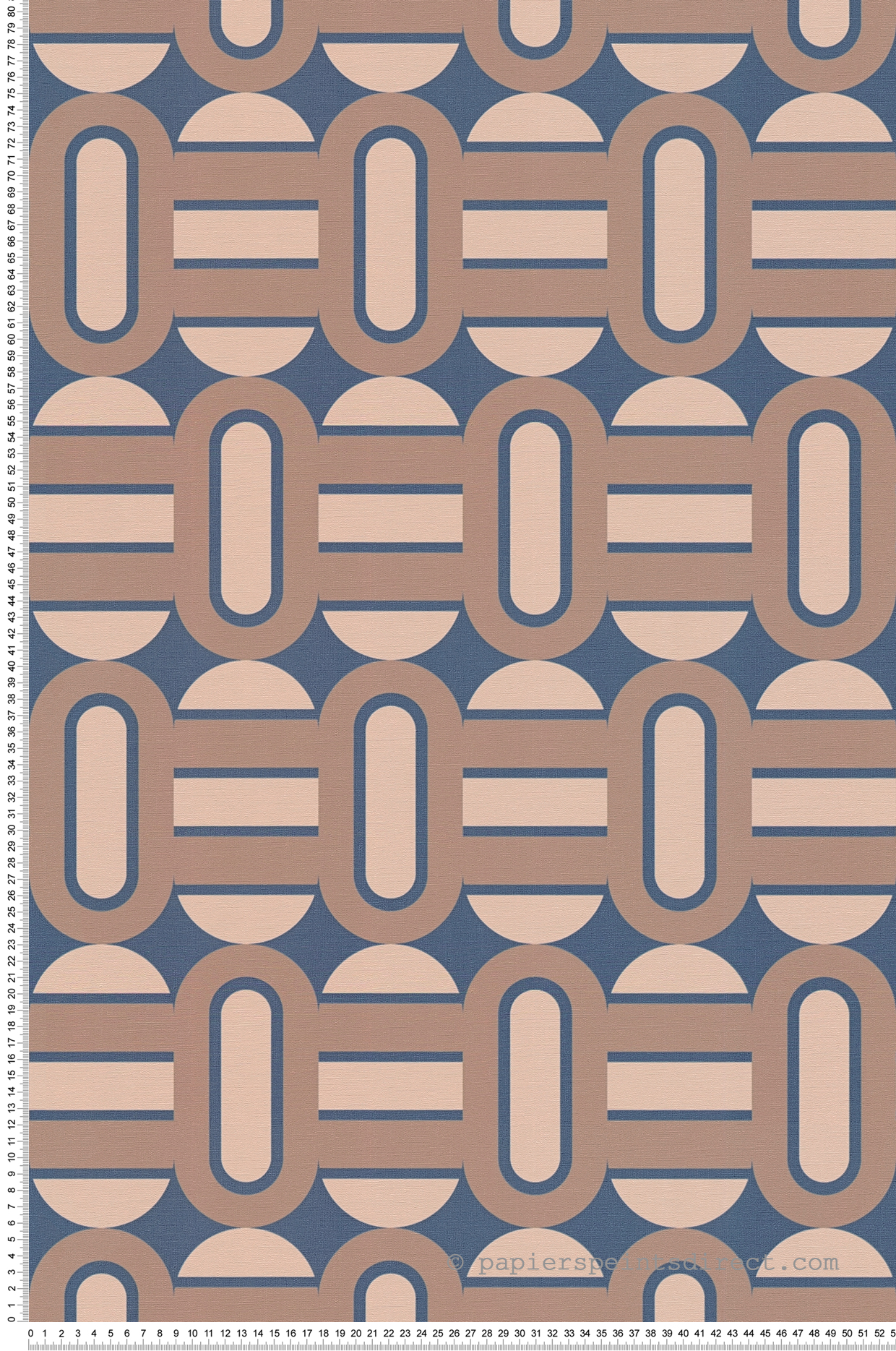 Papier peint Art Déco Géométrique bleu marine beige - Retro Chic d'A.S. Création | Réf. AS-395363