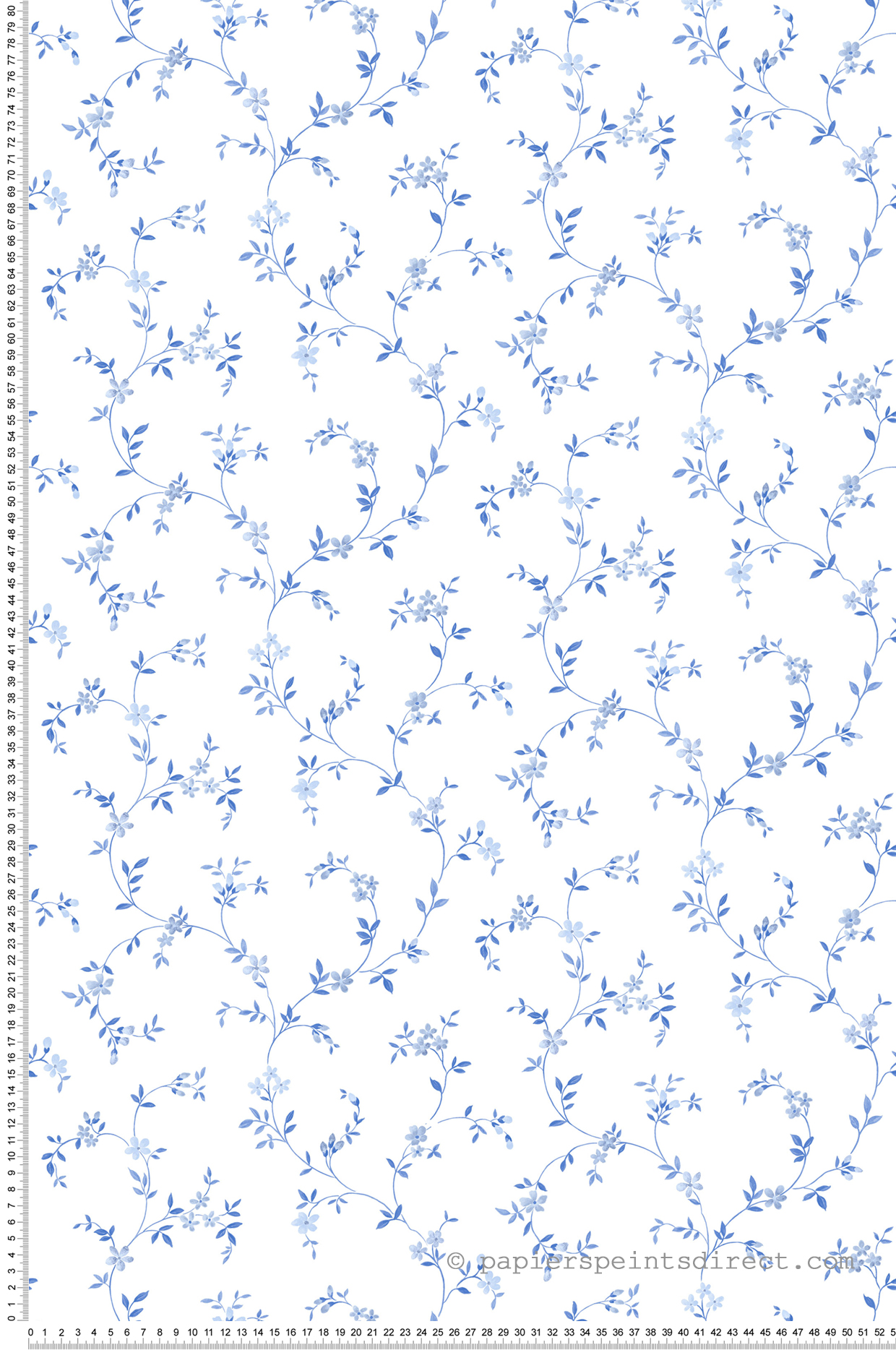 Papier peint Petites Fleurs bleu - Style Cuisine 3 de Lutèce | Réf. LTC-CK36603