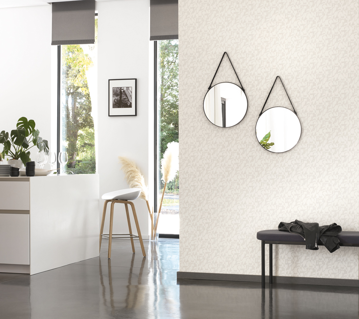 Papier peint Géométrique Ombre blanc - Utopia de Casadeco AMB | Réf. UTOP85140341