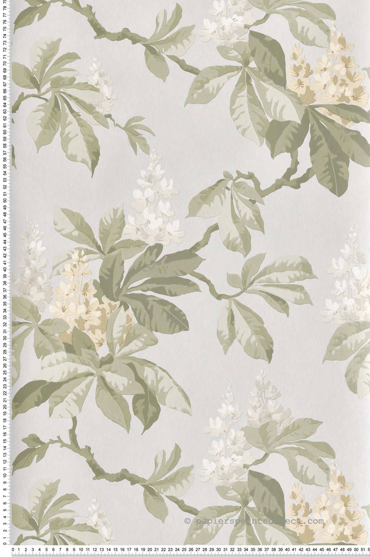 Papier peint Floral Chestnut Vintage gris perle - Beaux Arts de Lutèce | Réf. LTC-M1821