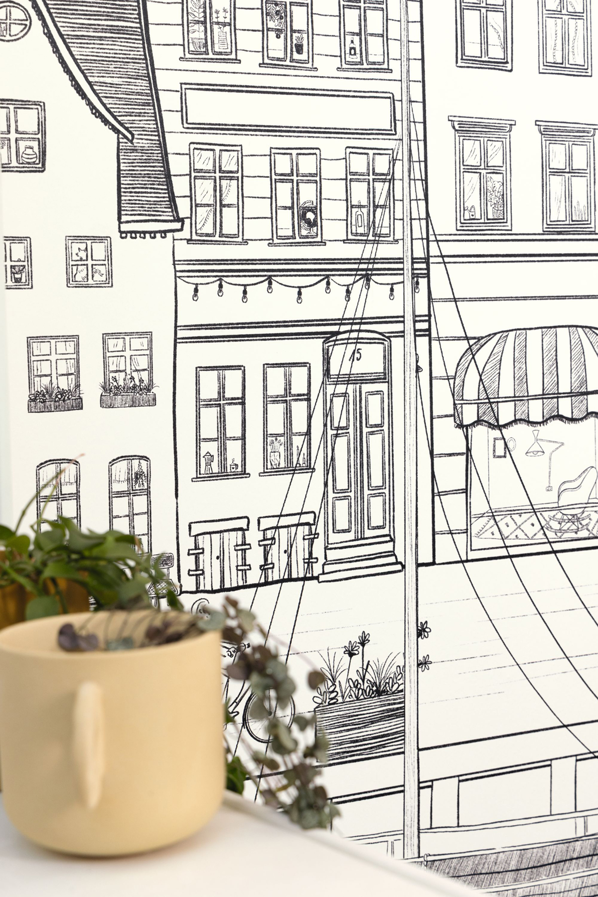 Papier peint panoramique Maison Copenhague noir et blanc - Moonlight 2 de Casélio AMB2 | Réf. MLGT104210901