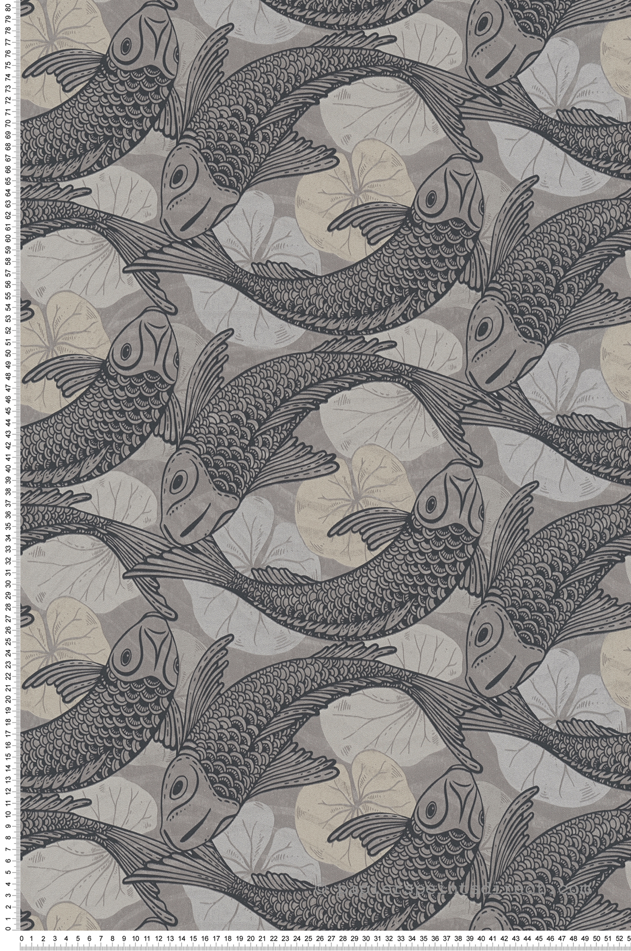 Papier peint Poisson Carpe Koï gris - Metropolitan Stories 2 d'AS Création | Réf. SP15484