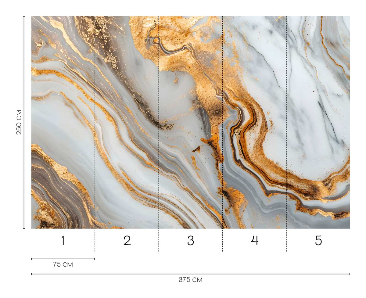 Papier peint panoramique Marbre Veinage or - Wall Love d'A.S. Création REGLE | Réf. DD129587